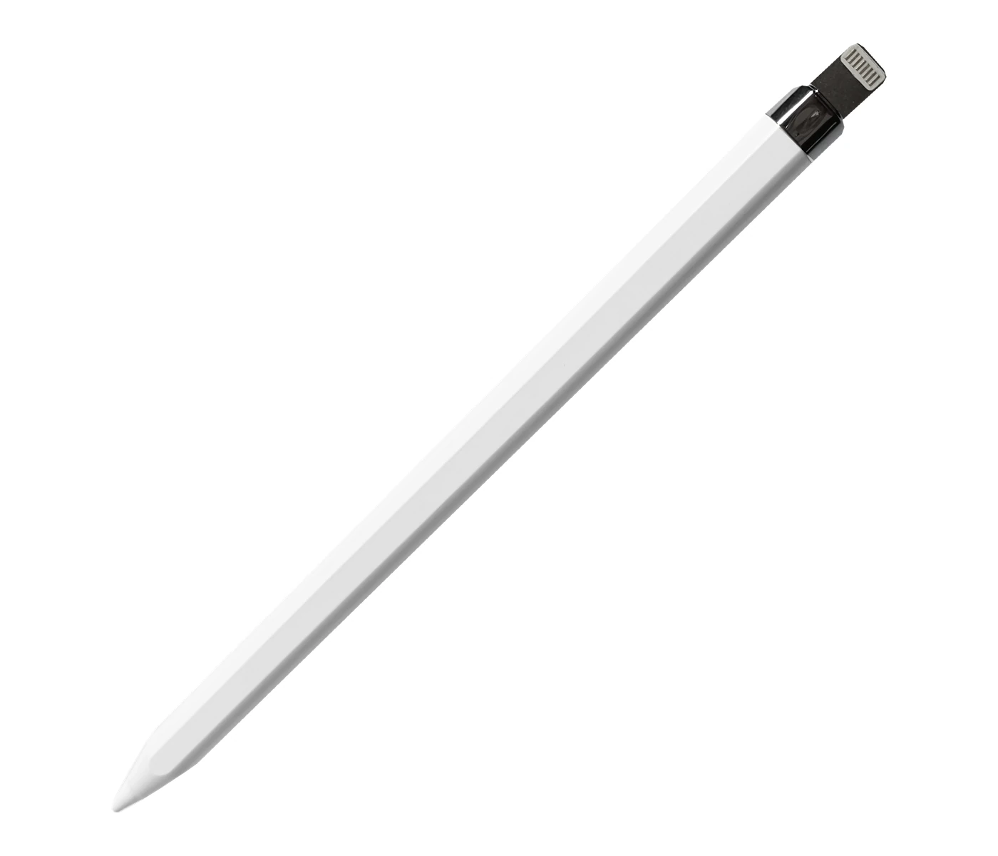 P108 配备 Lightning 充电接口的白色电容笔渲染图
